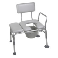 Padded Seat Transfer Bench with Commode Opening By Drive