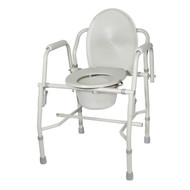Steel Drop Arm Bedside Commode with Padded Arms By Drive