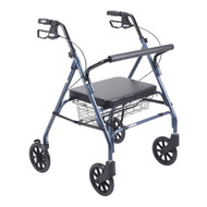 Heavy Duty Bariatric Walker Rollator with Large Padded Seat By Drive