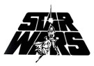 Star Wars SW Logo w/Luke & Leia Black Vinyl Window Decal