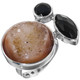 1" 925 Sterling Silver Onyx Agate Druzy Face us 6 Ring