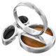 1" 925 Sterling Silver Onyx Agate Druzy Face us 6 Ring