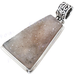 1 5/16" 925 Sterling Silver Druzy us Pendant