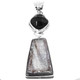 925 Silver Natural Druzy Drusy And Onyx Sterling Pendant, 2"