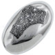 Cabochon Agate Druzy Oval 1"(25mm) Silver Mist Titanium