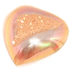 Us-made Heart Pink Gold Titanium Druzy Drusy Cab Cabochon, 3/4"