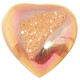 Us-made Heart Pink Gold Titanium Druzy Drusy Cab Cabochon, 3/4"