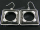 1 1/4" 925 Silver Sono Wood French Hook Earrings