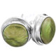 9/16" 925 Silver Freshwater Coin Pearl Green Post Earrings
