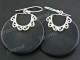 1 1/8" 925 Silver Volcanic Stone French Wires Earrings