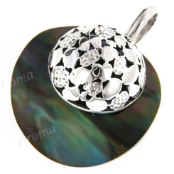 1 5/16" 925 Silver Pen Shell Iridescent Pendant