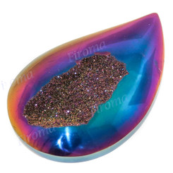 Cabochon Window Drusy 1 3/8"(35mm) Titanium Rainbow