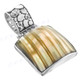13/16" 925 Silver Turbo Shell Square Gold Pendant