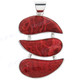1 3/4" Red Coral us Silver Pendant