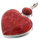 2 1/4" 925 Sterling Silver Red Coral Heart us Pendant