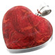 1 5/8" 925 Sterling Silver Red Coral Heart us Pendant