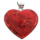 1 5/8" 925 Sterling Silver Red Coral Heart us Pendant