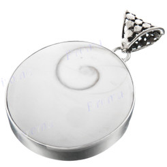 1 11/16" 925 Sterling Silver Shiva Eye Shell us Pendant
