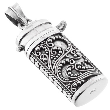 1 5/8" BALI HANDMADE 925 STERLING SILVER LARGE LOCKET PRAYER BOX PILLBOX pendant