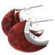 7/8" 925 Sterling Silver Red Coral Post Earrings