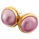 11/16" 925 Silver Pink Mabe Pearl Gold Post Earrings