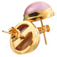 11/16" 925 Silver Pink Mabe Pearl Gold Post Earrings