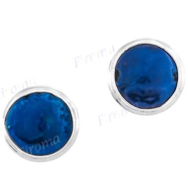 9/16" 925 Silver Freshwater Coin Pearl Peacock Earrings