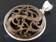 2 3/8" 925 Silver Carved Coconut Shell Pendant