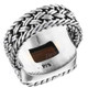 13/16" 925 Sterling Silver Square Champagne Mabe us 8 Ring