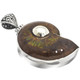 925 Silver Iridescent Ammonite Fossil Ammolite Dual Sided Pendant, 1 7/8"