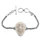 925 Silver Bison Bone Carving Goddess 7 1/4" Bracelet