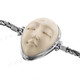 925 Silver Bison Bone Carving Goddess 7 1/4" Bracelet