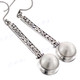 1 3/4" 925 Silver White Mabe Pearl French Wires Earrings