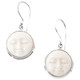 13/16" 925 Silver Bison Bone Moon Eye French Wires Earrings