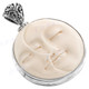 925 Silver Bison Bone Carved Moon Sun Goddess us Pendant