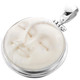 925 Silver Bison Bone Carved Moon Sun Goddess us Pendant