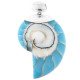 2 3/8" 925 Silver Nautilus Shell Turquoise Blue Pendant