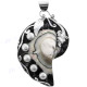 3" 925 Silver Freshwater Pearl Nautilus Shell Black Pendant