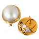 11/16" 925 Silver 24k Gold White Mabe Pearl Omega Earrings