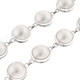 925 Sterling Silver White Mabe Pearl us 21" Necklace