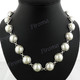 925 Sterling Silver White Mabe Pearl us 21" Necklace