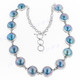925 Sterling Silver Blue Mabe Pearl us 21" Necklace