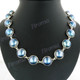 925 Sterling Silver Blue Mabe Pearl us 21" Necklace
