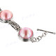 925 Sterling Silver Mabe Pearl 8" Pink Toggle Bracelet