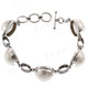 925 Sterling Silver Mabe Pearl 8" White Toggle Bracelet