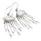 1 3/8" 925 Silver Mother Of Pearl Jellyfish French Earrings