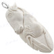 3 3/8" 925 Silver Bison Bone Carving Feather Horse Pendant
