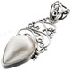 1 7/8" 925 Silver White Mabe Pearl Teardrop us Pendant