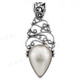 1 7/8" 925 Silver White Mabe Pearl Teardrop us Pendant