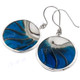 1 1/8" 925 Silver Nautilus Shell Round Blue French Earrings